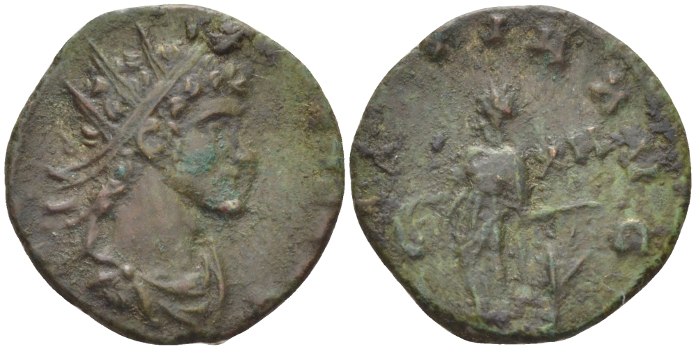 Римская Империя (императоры в Галлии) антониниан 273 - 274 Тетрик II. LAETITIA AVG N, Летиция, персонификация Радости, Колония Агриппины, Very fine RIC 239 биллон 1073-14-56