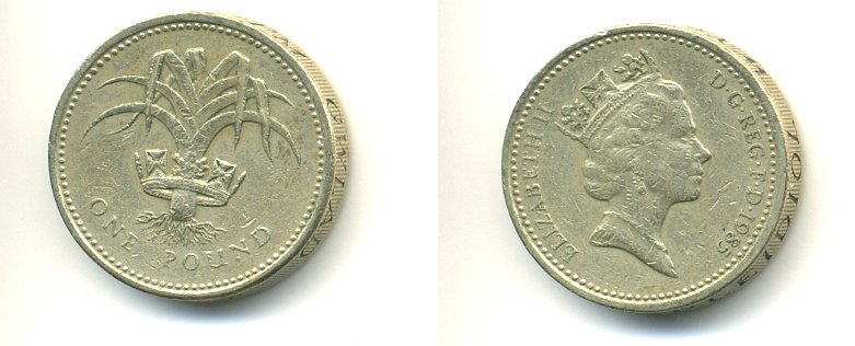 Великобритания 1 фунт 1985 Елизавета II (1952-2022) KM 941, Spink 4331 никель латунь 59-122