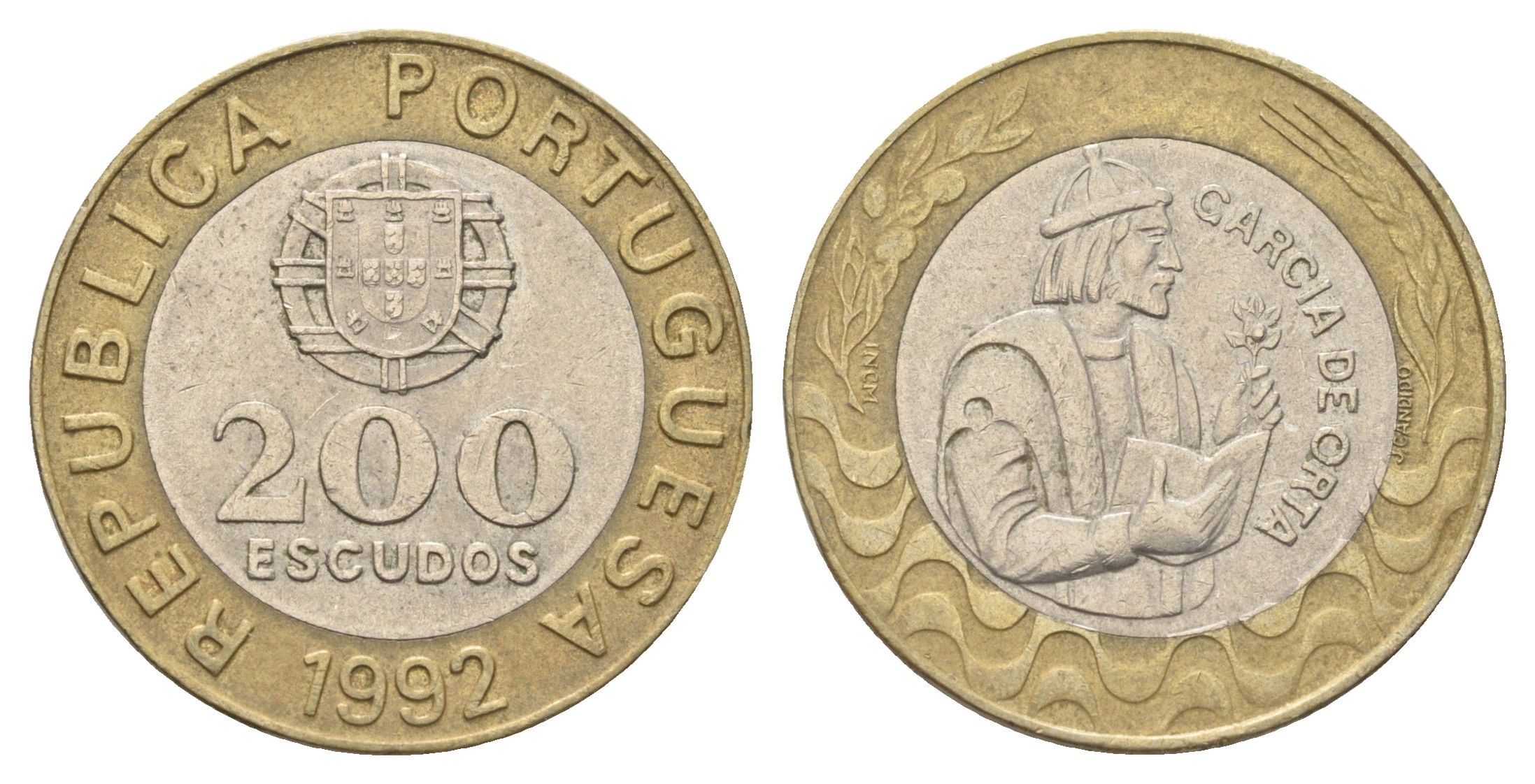 Португалия 200 эскудо 1992 Гарсия Де Орта (1501-1568) KM 655 биметалл 4706-623