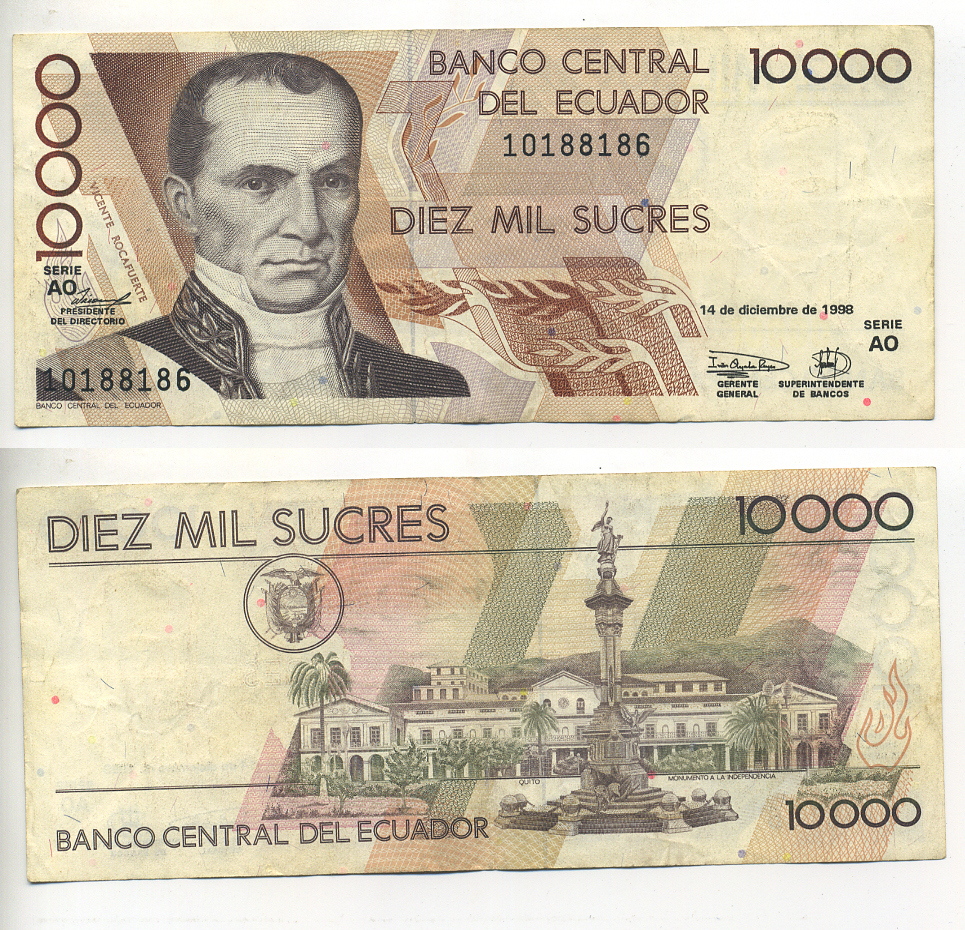 ЭКВАДОР 10000 СУКРЕ 1998 Pick 127с бумага 7548-60-1