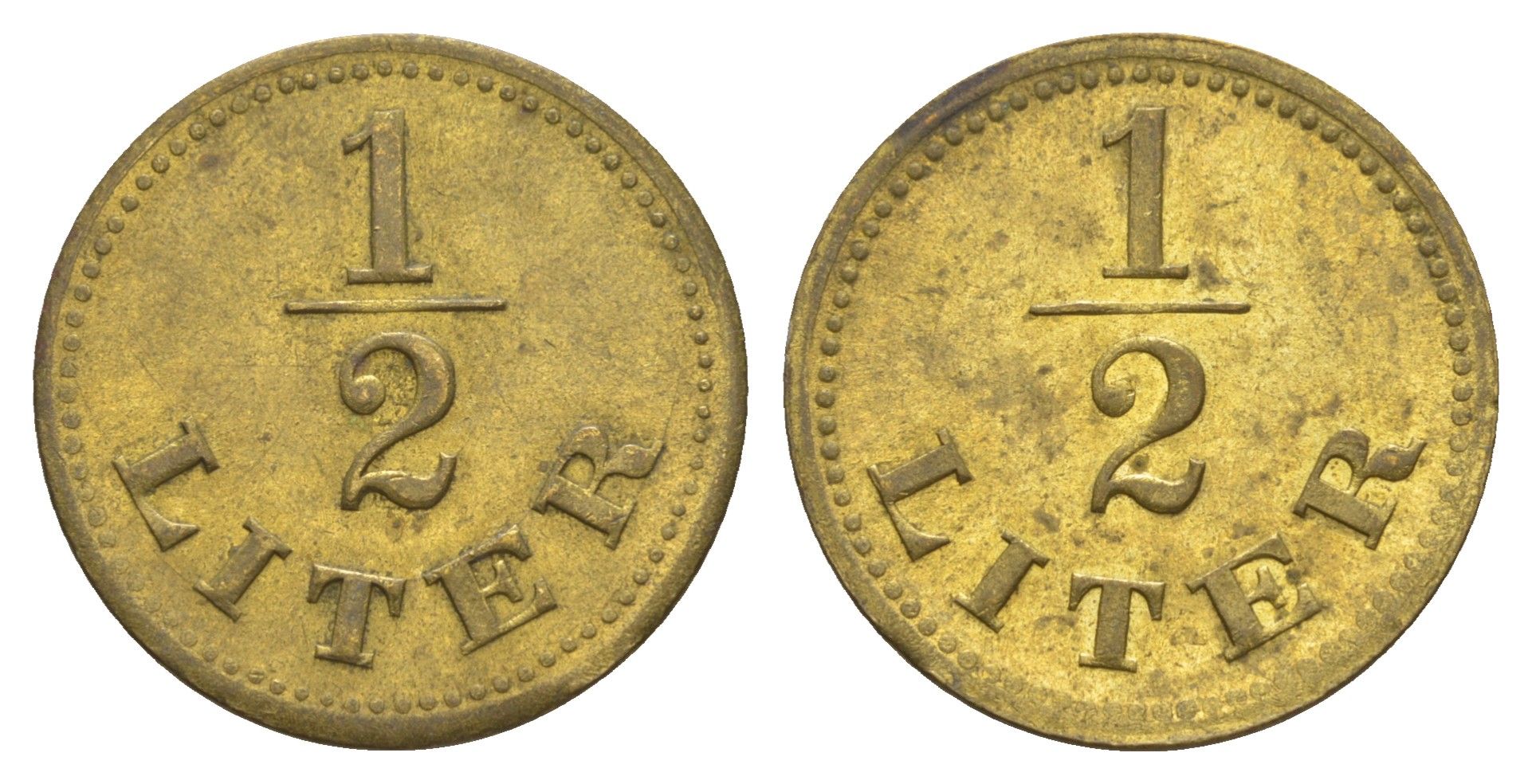 Германия жетон 1/2 литра пива ND латунь 4638-144