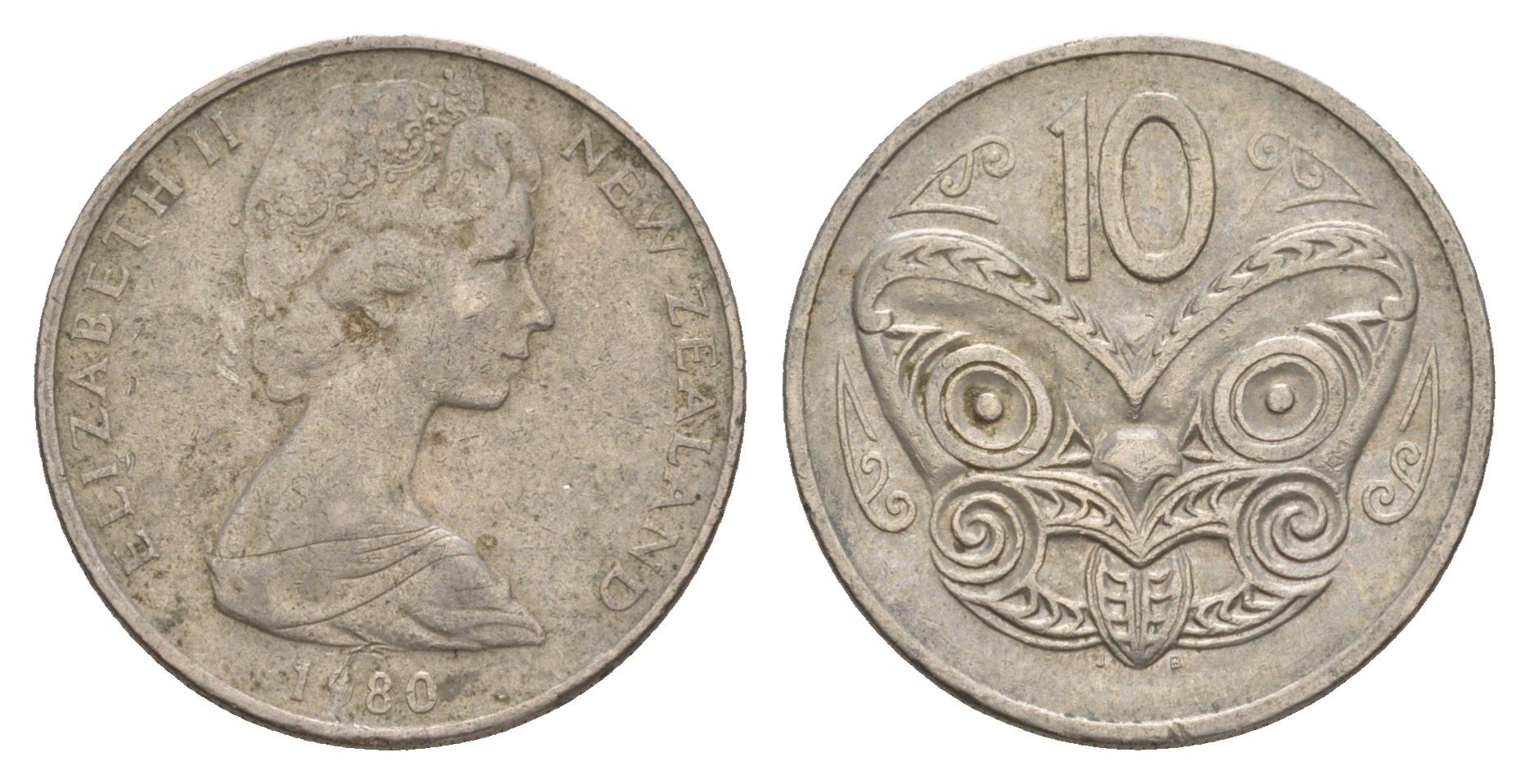 Новая Зеландия 10 центов 1980 KM 41.1 медно-никель 4179-923