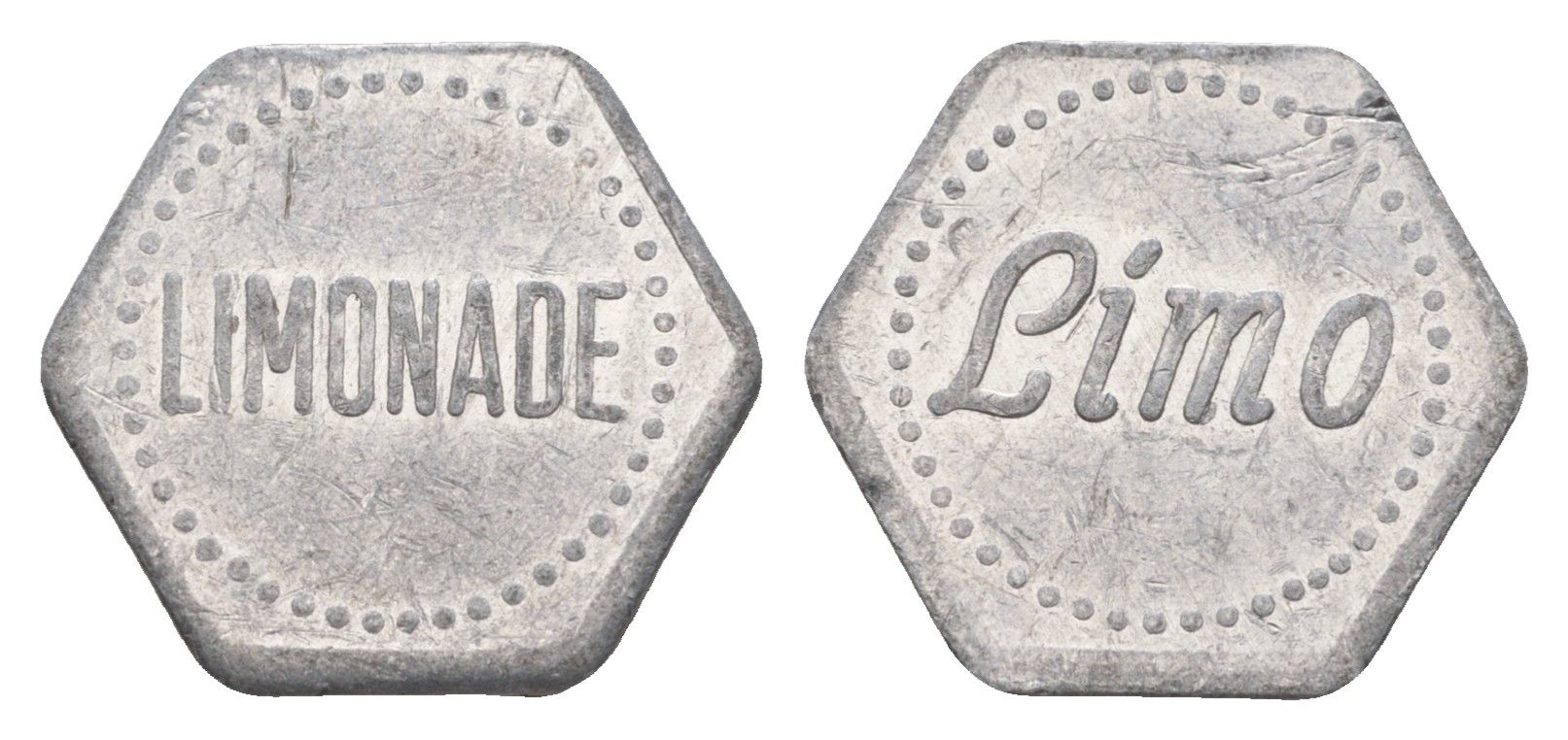 Германия жетон от лимонада размер 18x21 мм, вес 0,7 гр алюминий 4655-714