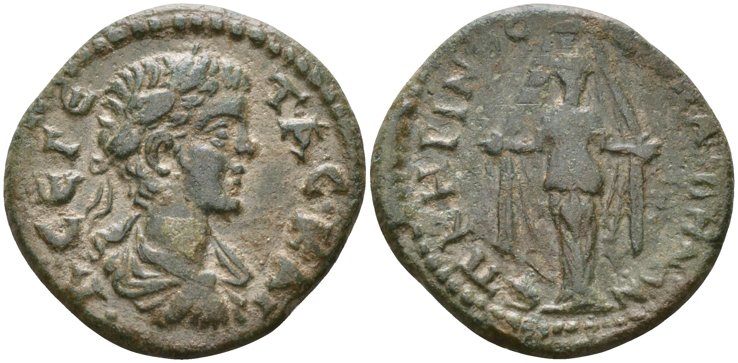 Римская Империя, Провинция Азия, Лидия, Гипэпа AE 209 - 211 Гета, бюст императора / культовая статуя Артемиды Анаиты (RRR) бронза 1100-7-87
