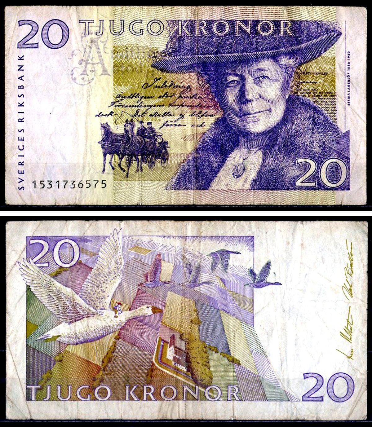 Швеция 20 крон 2002 Pick 63 a бумага 6317-29-3-2