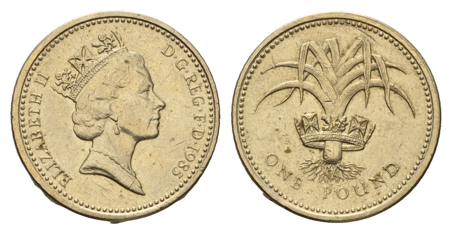 Великобритания 1 фунт 1985 Елизавета II (1952-2022) KM 941, Spink 4331 никель латунь 4675-715