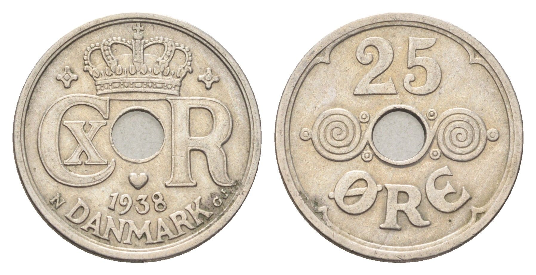 Дания 25 эре 1938 KM 823 медно-никель 4706-744