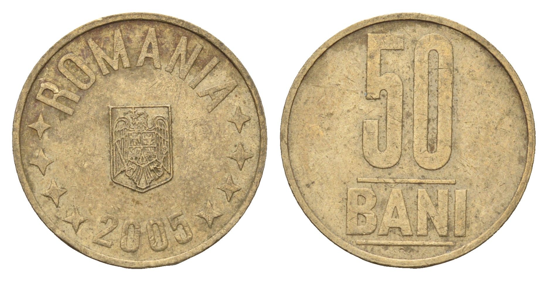 Румыния 50 бань (бани) 2005 KM 192 никель латунь 4700-1243