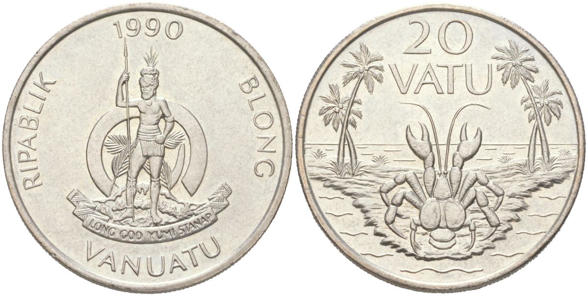 Вануату 20 вату 1990 KM 7 медно-никель UNC 4128-1142