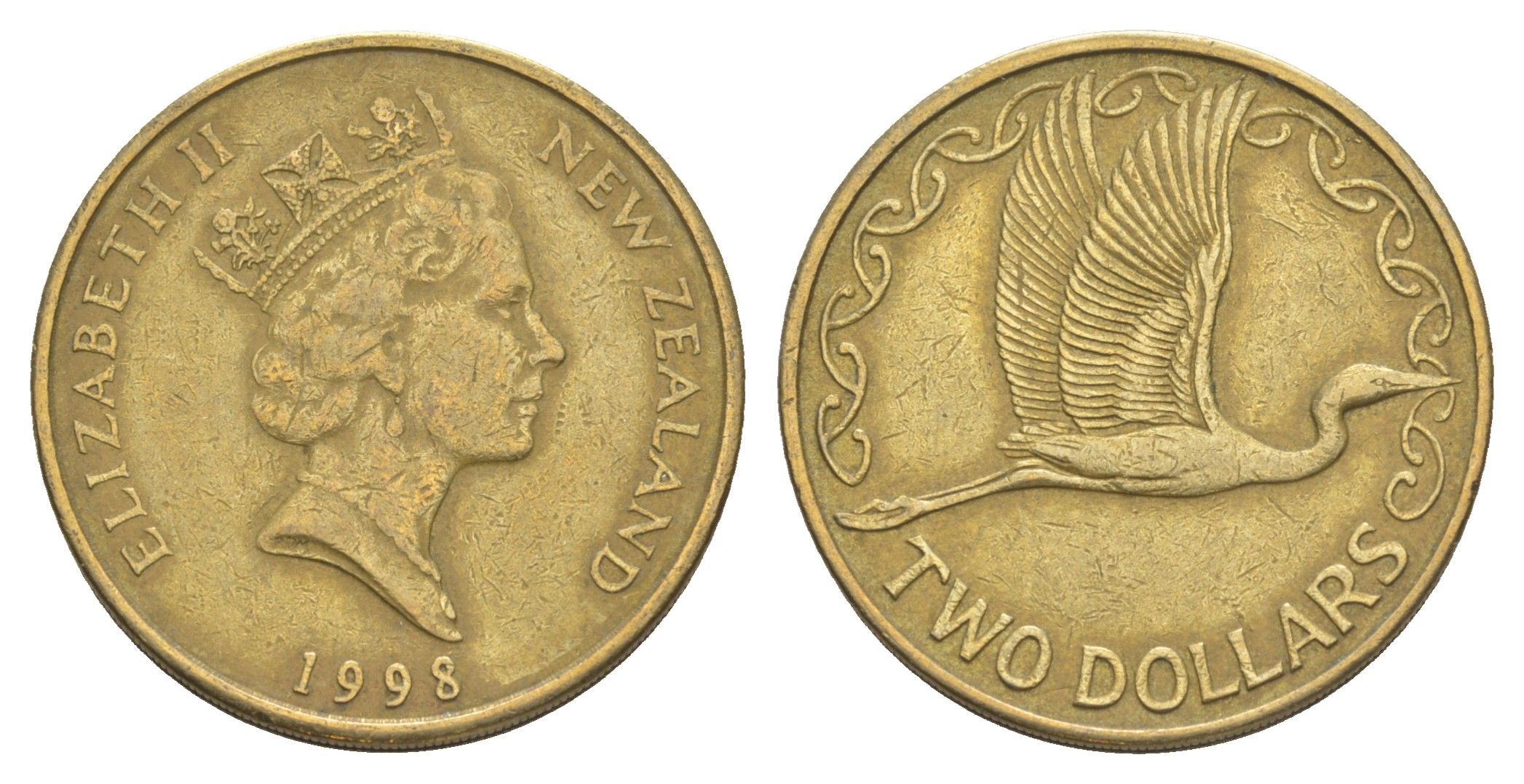 Новая Зеландия 2 доллара 1998 KM 79 алюминиевая бронза 4652-256