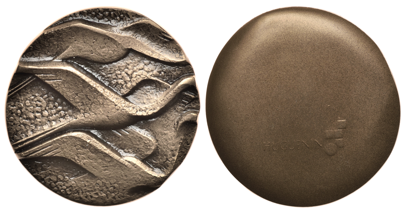 ШВЕЙЦАРИЯ МЕДАЛЬ ND ФИРМА HUGUENIN, ЛЕБЕДИ, ДИАМЕТР 43,5 ММ, ВЕС 60,05 ГР. бронза 05-095-32
