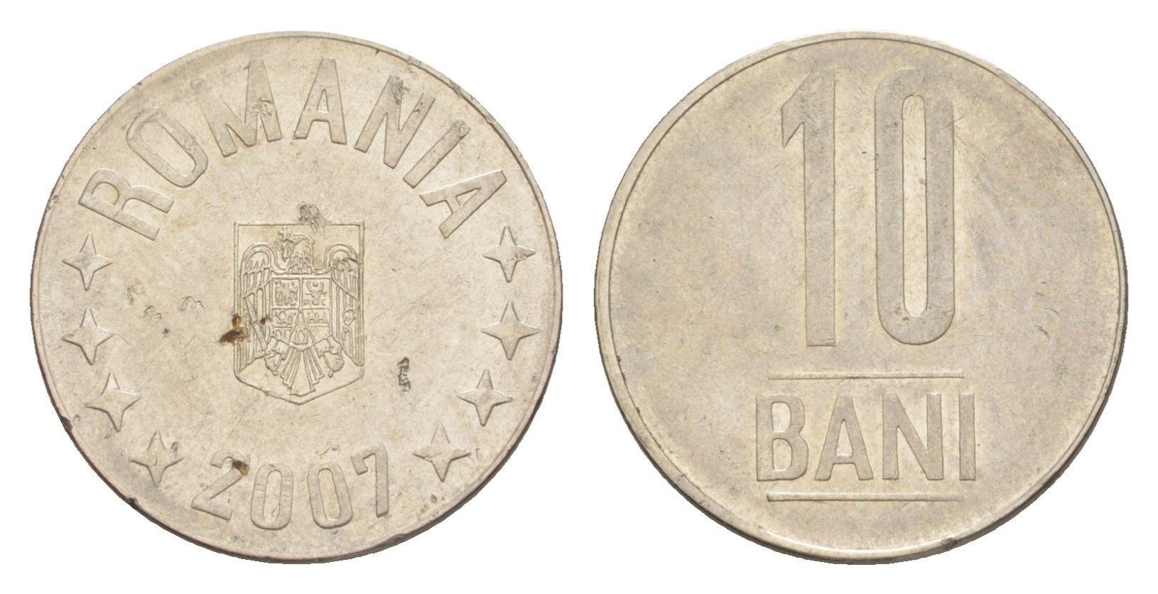 Румыния 10 бань (бани) 2007 KM 191 сталь плакированная никелем 4644-1263