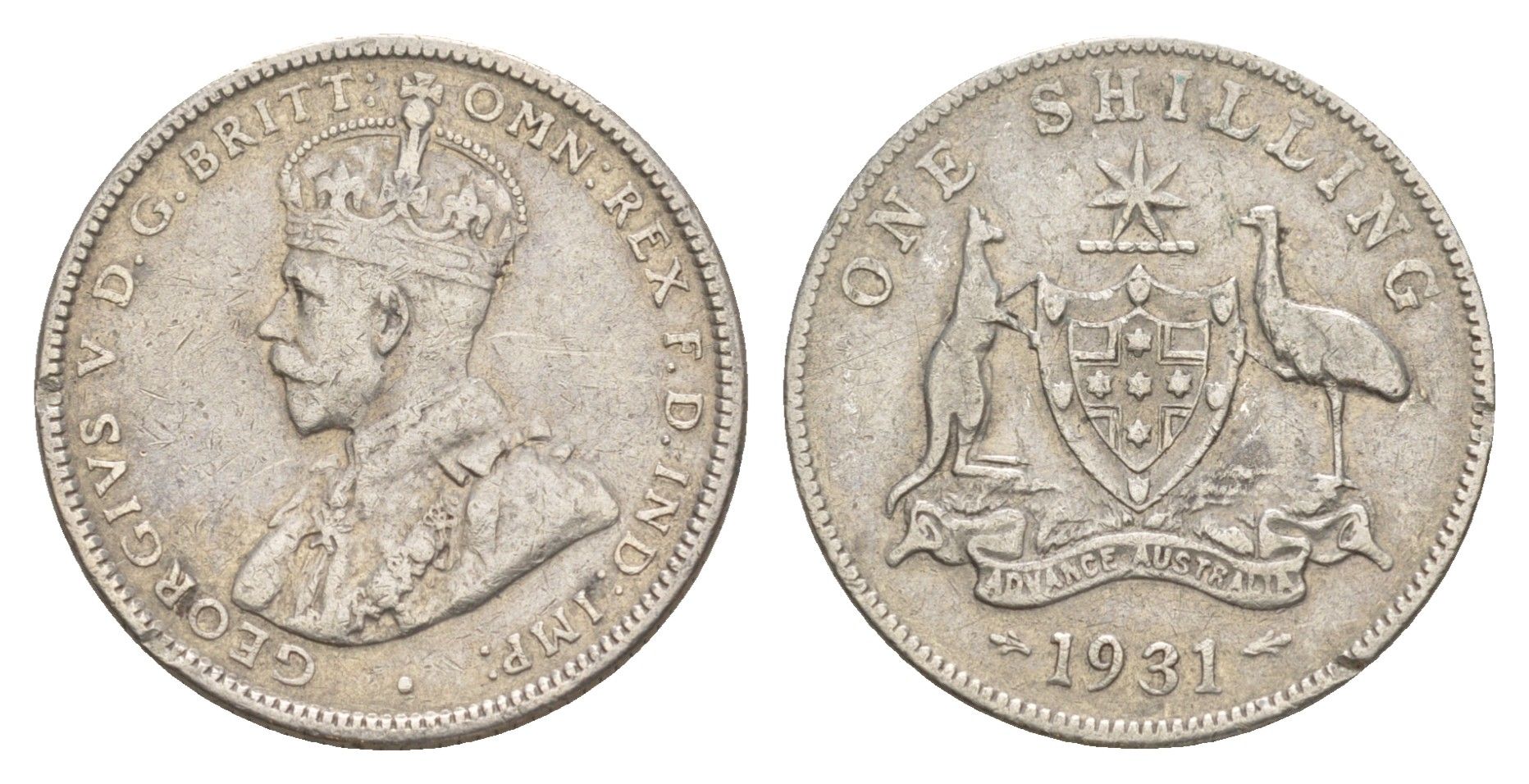 Австралия 1 шиллинг 1931 Георг V (1910-1936) KM 26 серебро 3711-923