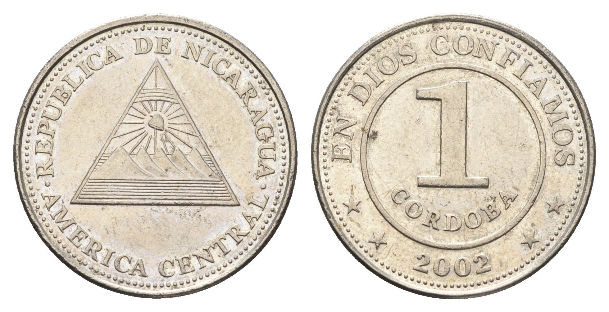 Никарагуа 1 кордоба 2002 KM 101 сталь плакированная никелем 4663-732