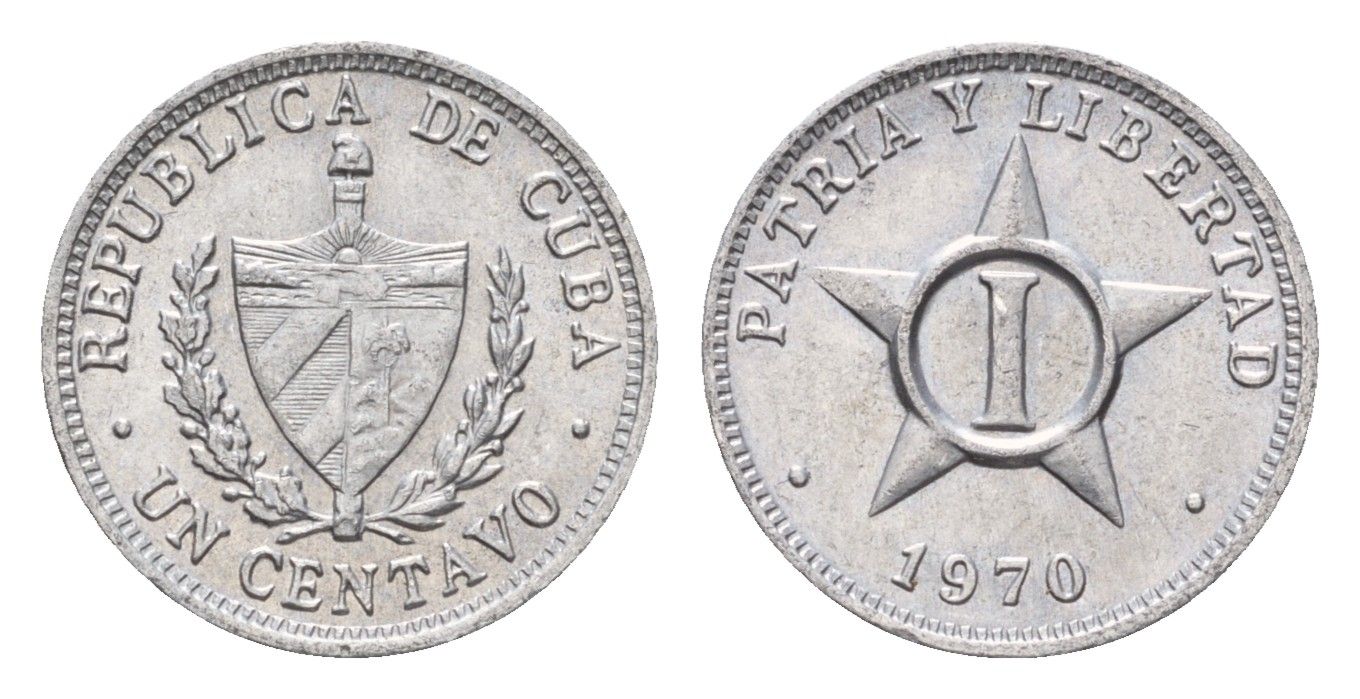Куба 1 сентаво 1970 KM 33.1 алюминий 4687-1011