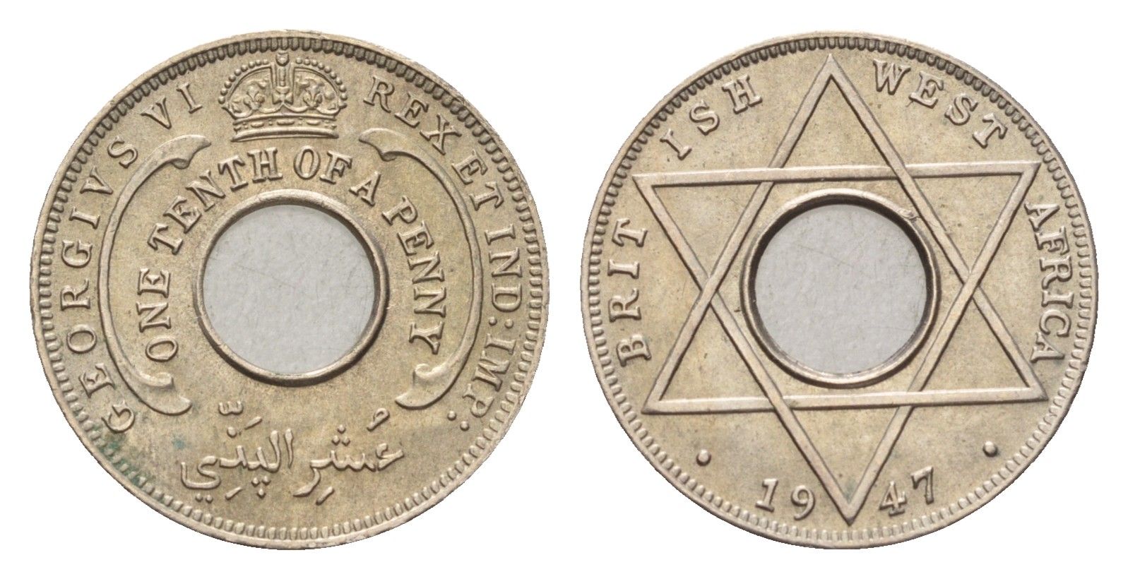 Британская Западная Африка 1/10 пенни 1947 KM 20 медно-никель UNC 4655-325