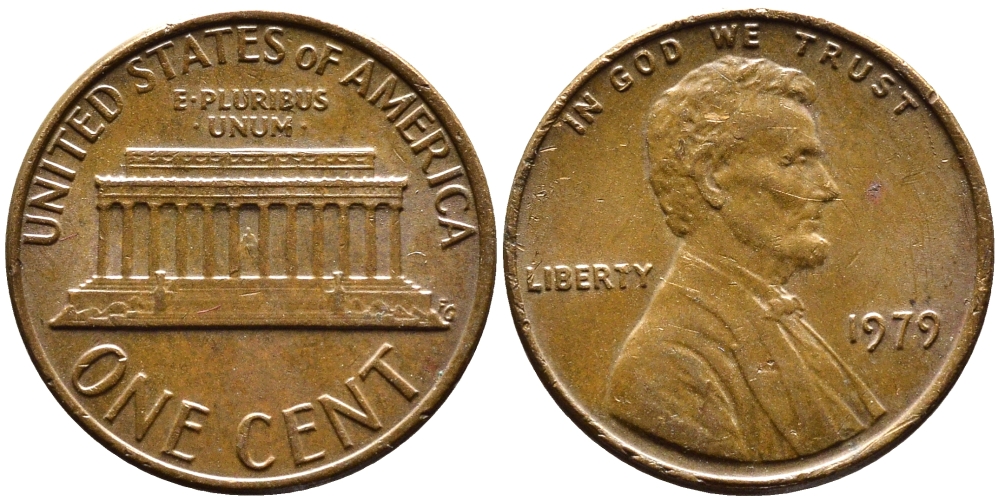 США 1 ЦЕНТ 1979 KM 201 медь-цинк 4379-843