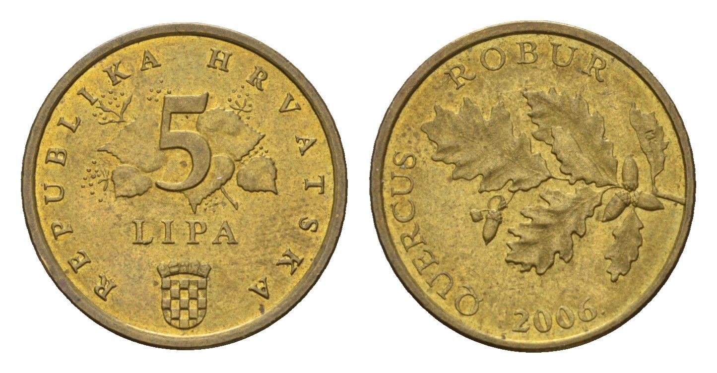 Хорватия 5 кун 2006 четный год KM 15 сталь плакированная латунью 4617-1268