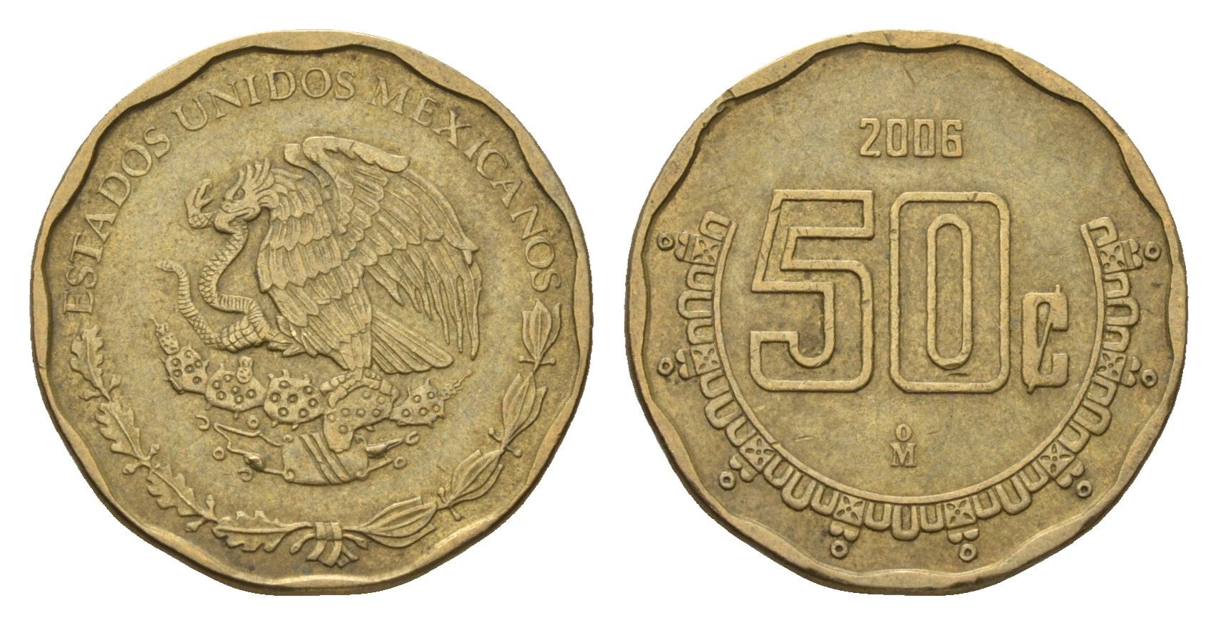 Мексика 50 сентаво 2006 KM 549 алюминиевая бронза 4697-543