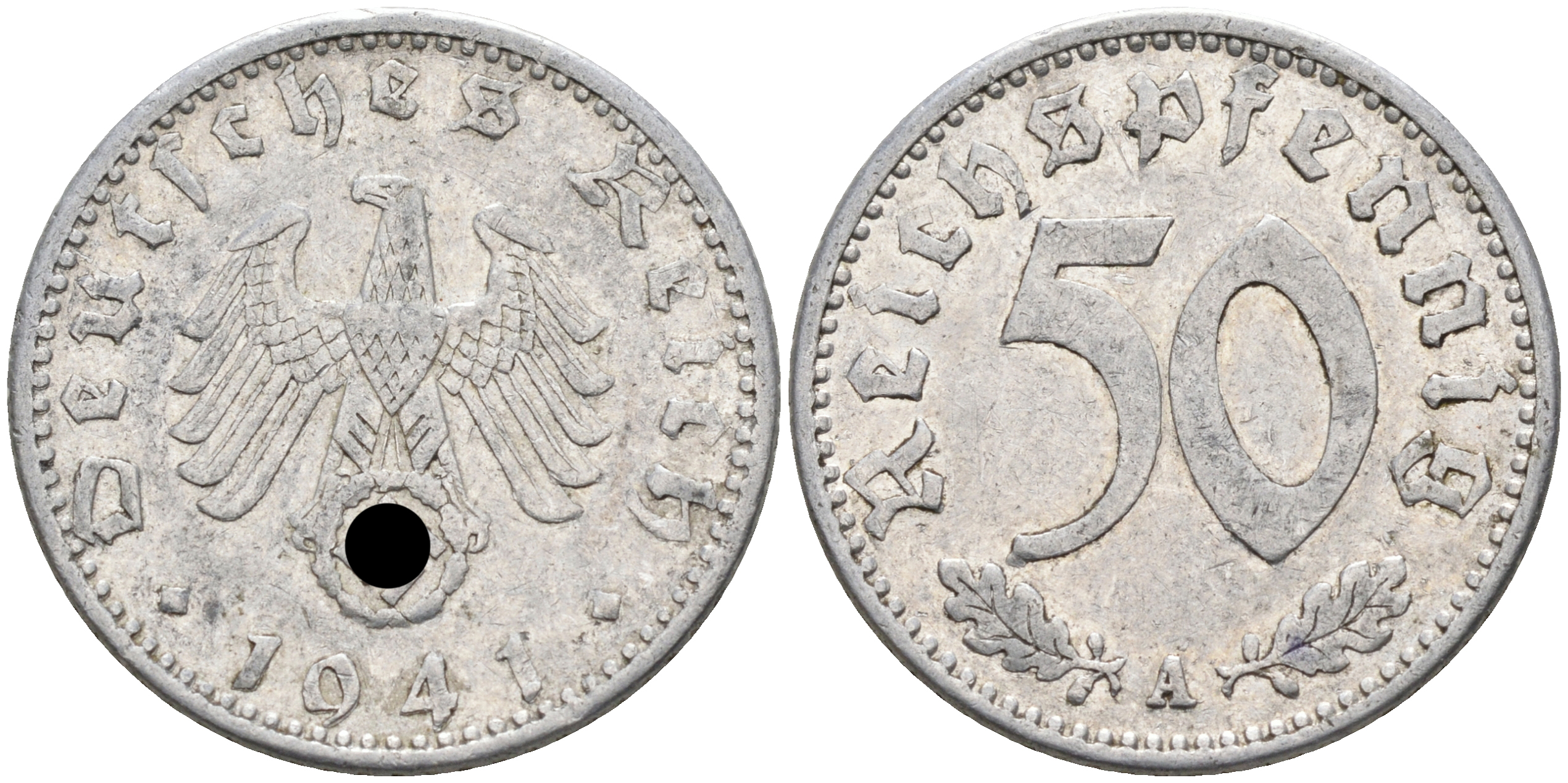 Германия 50 рейхспфеннигов 1941 А KM 96, J. 372 алюминий 92-755