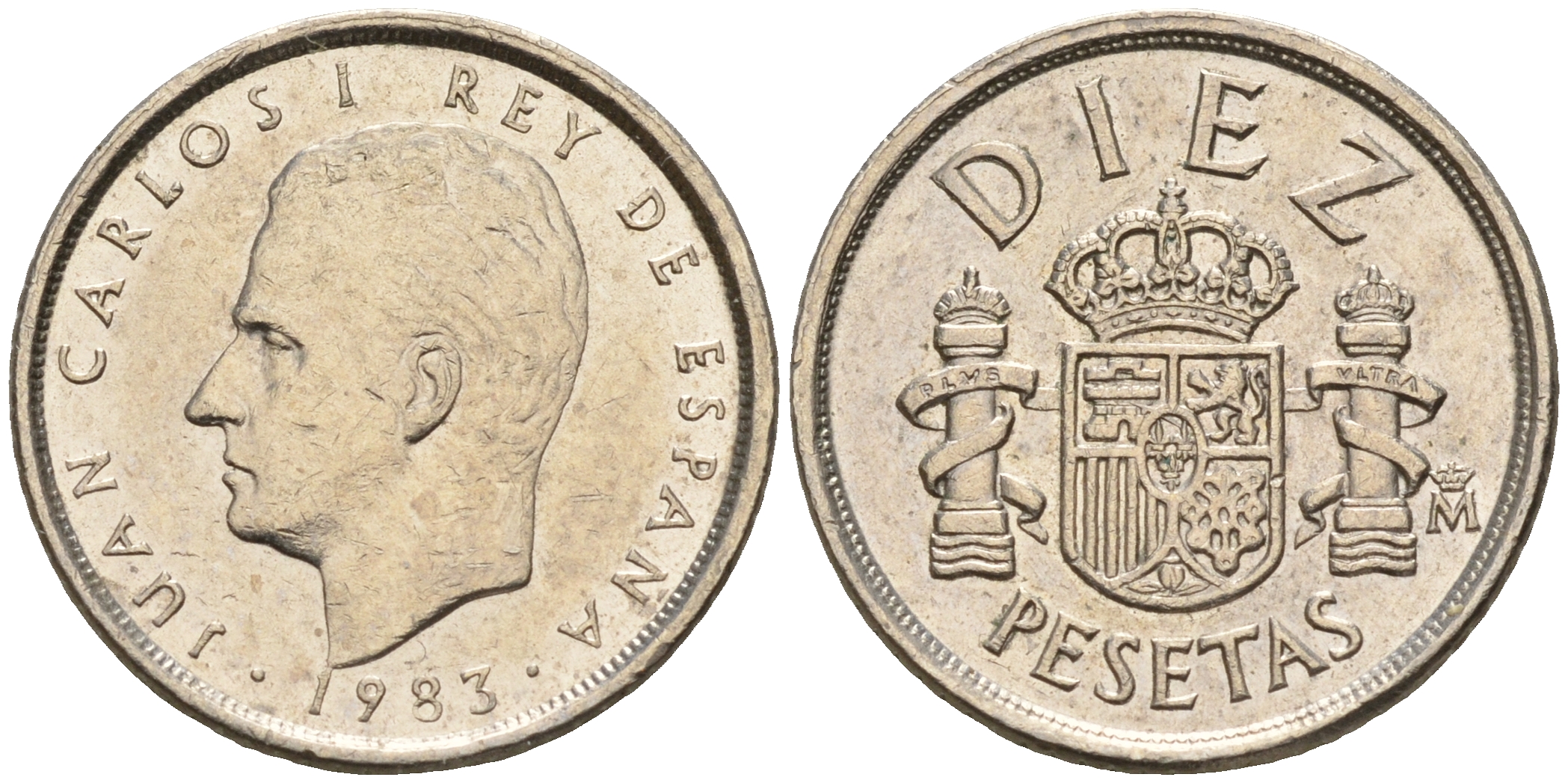 Испания 10 песет 1983 Хуан Карлос I KM 827 медно-никель    4596-262