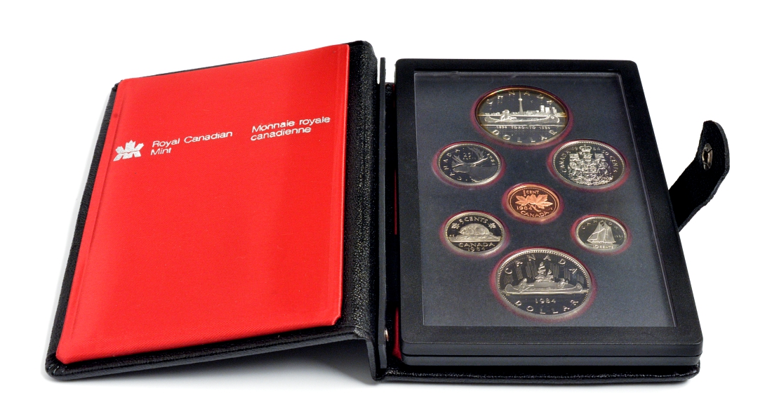 Канада набор из 7 монет 1984 150 лет Торонто, каноэ, оригинальная коробка и сертификат KM PS4 серебро PROOF 4-3-1-02