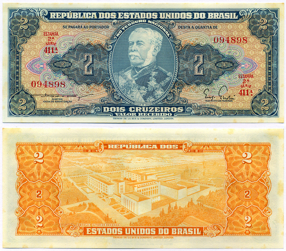 БРАЗИЛИЯ 2 КРУЗЕЙРО 1956-1958 СЕРИЯ 411 Pick 157Aa бумага aUNC 8564-44-2