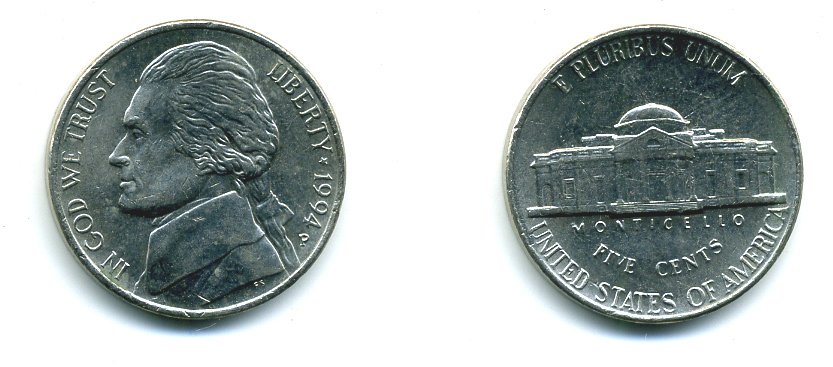 США 5 ЦЕНТОВ 1994 KM А192 медно-никель 46-2313