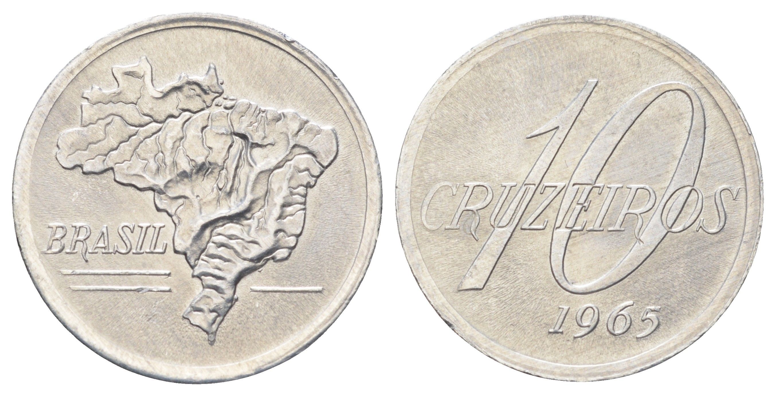 Бразилия 10 крузейро 1965 KM 572 алюминий UNC 4646-735