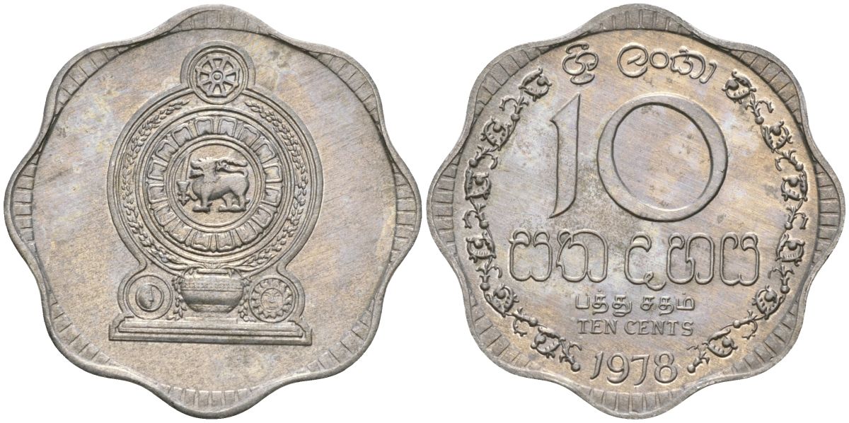 Шри-Ланка 10 центов 1978 KM 140a алюминий 4135-1237