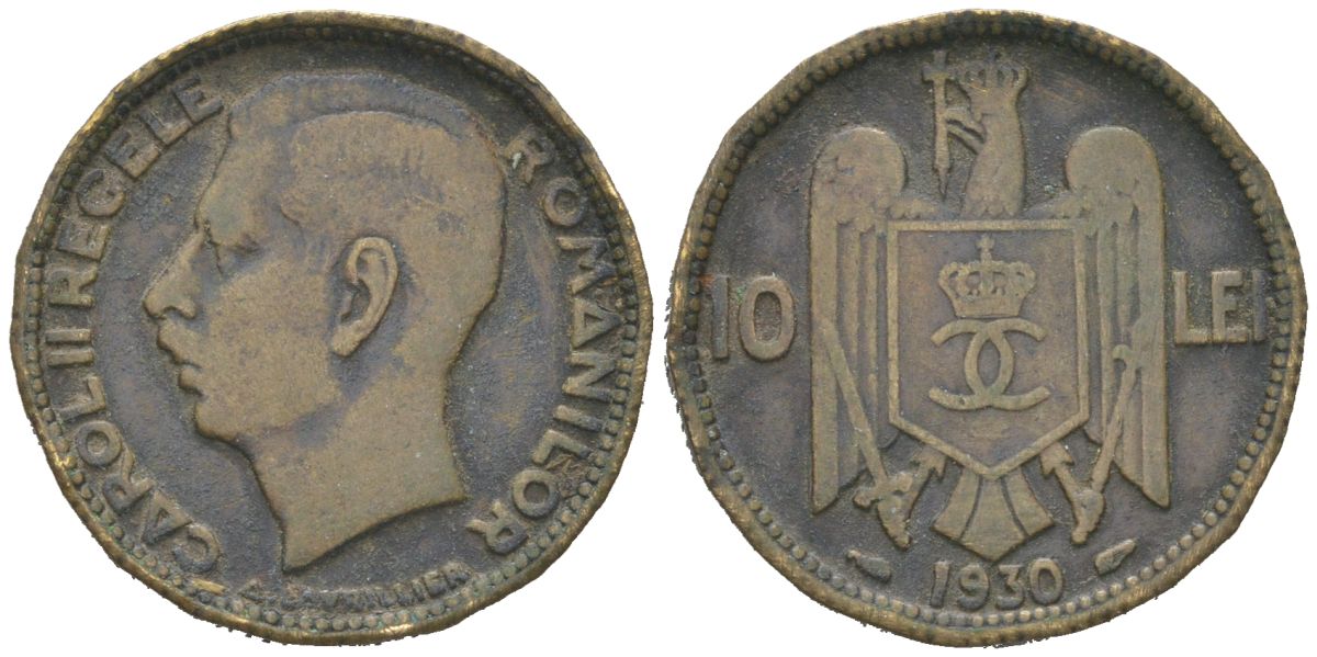 Румыния 10 леев 1930 KM 49 никель латунь 183-1014
