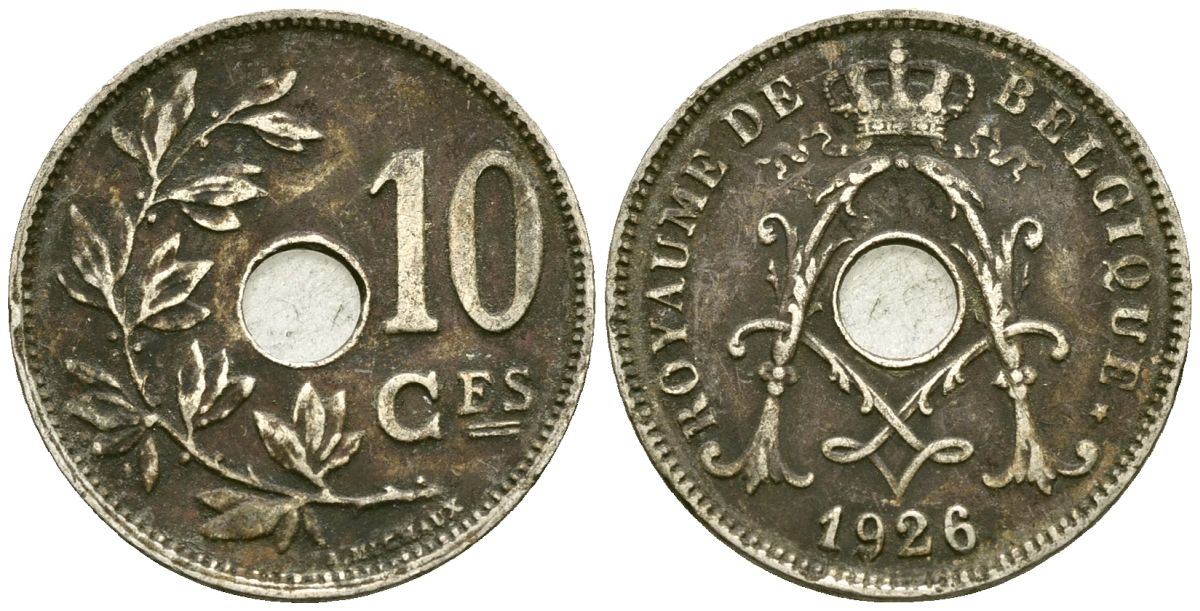 Бельгия 10 сантимов 1926 Belgique KM 85 медно-никель 4172-957