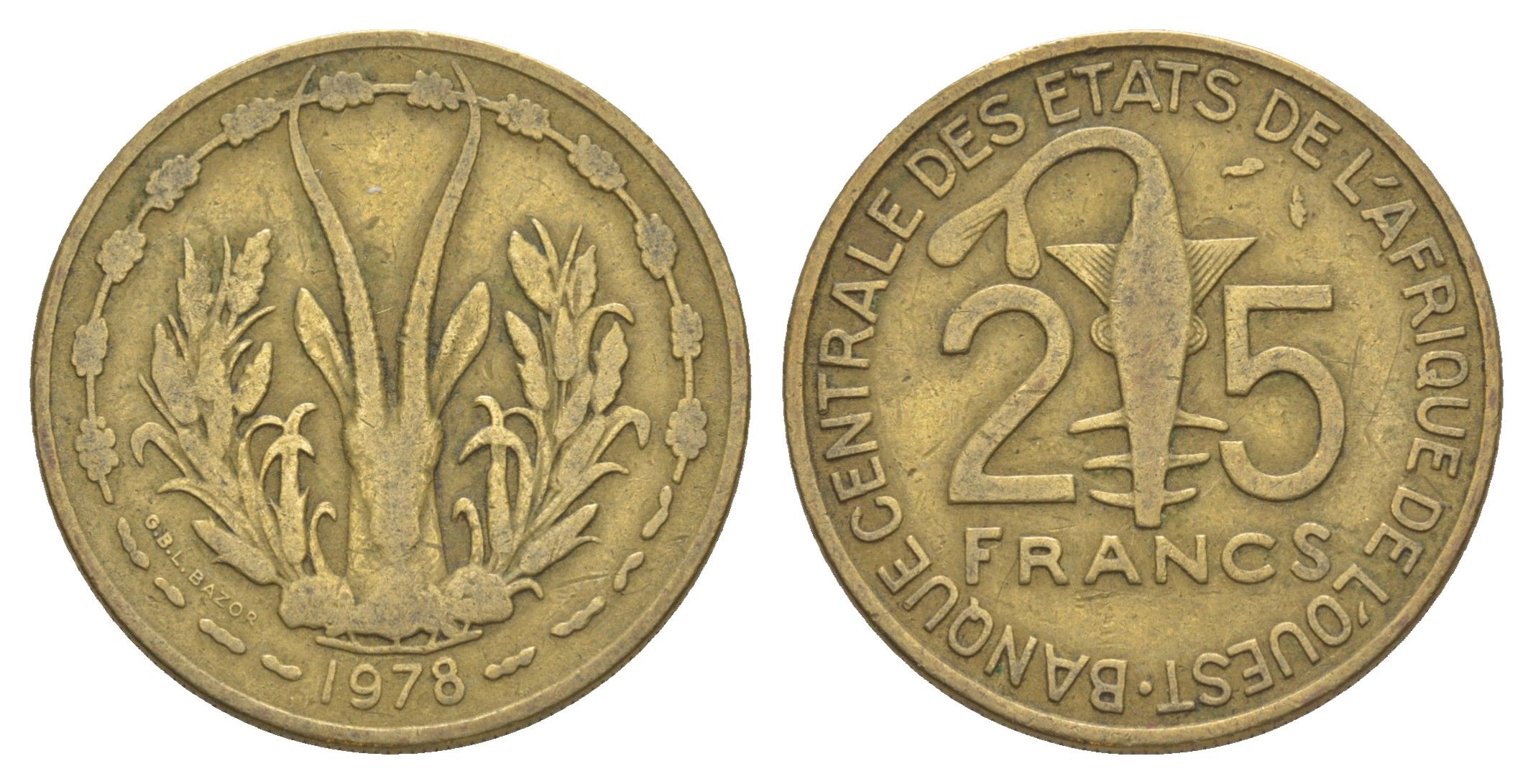 Западная Африка (BCEAO) 25 франков 1978 редкий год KM 5 медь алюминий никель 4612-1031