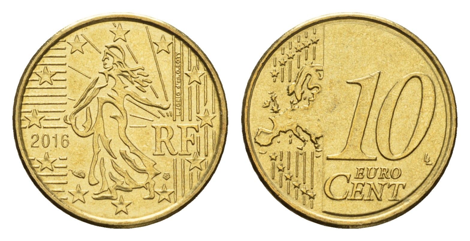 Франция 10 евроцентов 2016 KM 1410 нордик UNC 4647-754