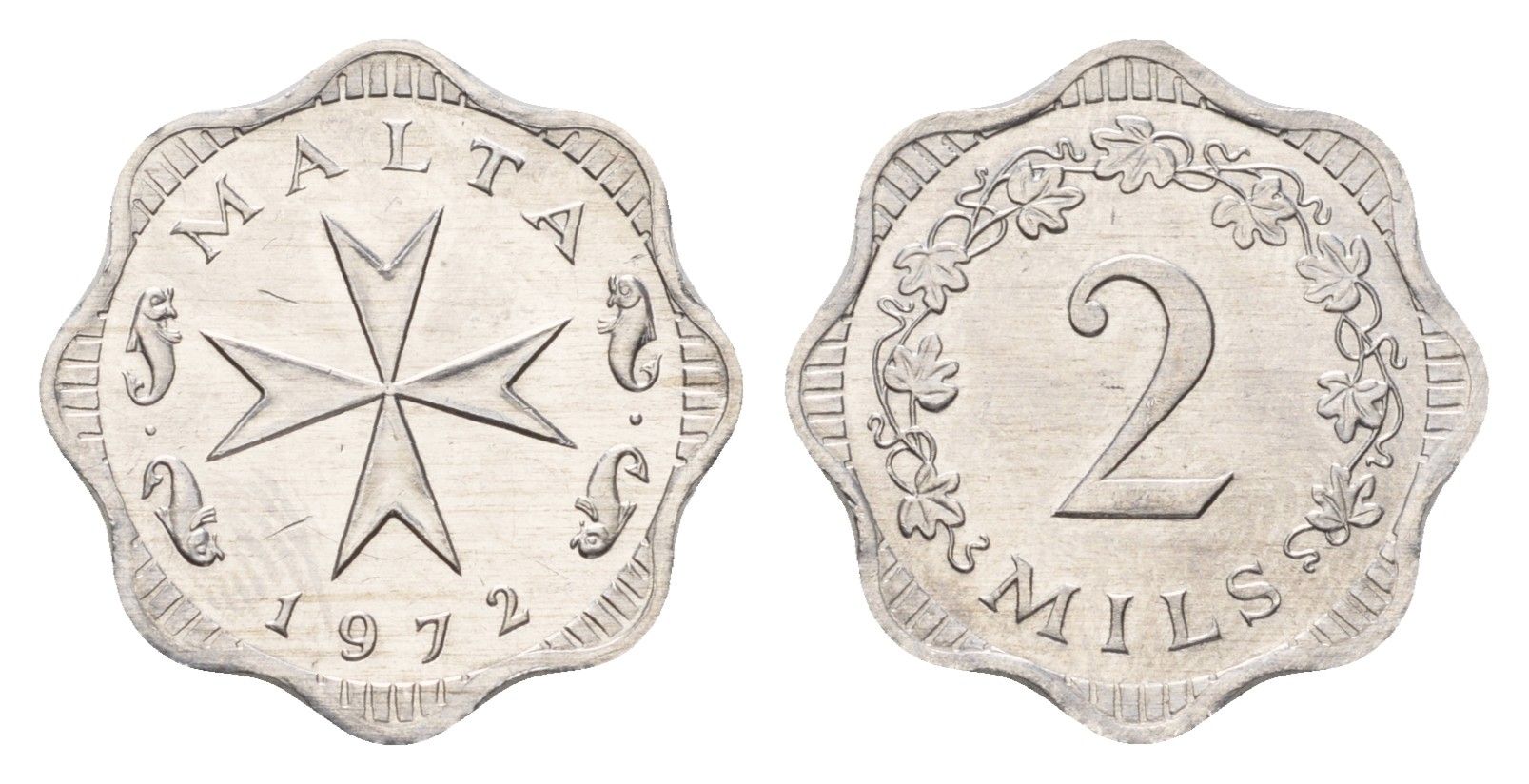 Мальта 2 миля 1972 KM 5 алюминий UNC 51-5229