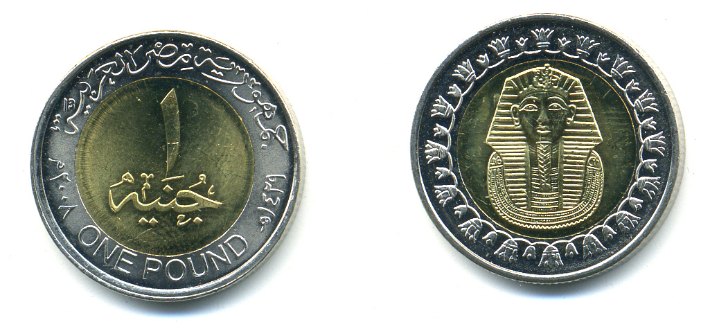 Египет 1 фунт 2008 сфинкс KM 940 a биметалл UNC 83-1755