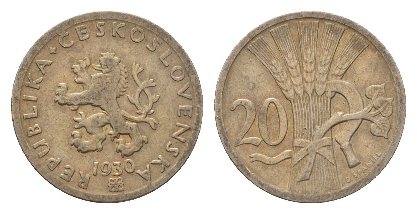 Чехословакия 20 геллеров 1930 KM 1 медно-никель 4651-441