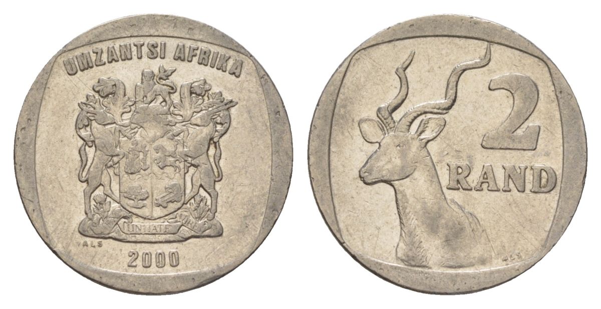 ЮАР 2 ранда 2000 KM 165 медь плакированная никелем 4626-1217