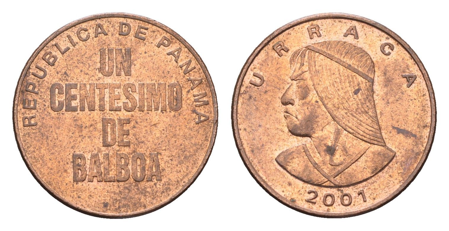 Панама 1 сентесимо 2001 Уррака KM 125 цинк плакированный медью 4664-715