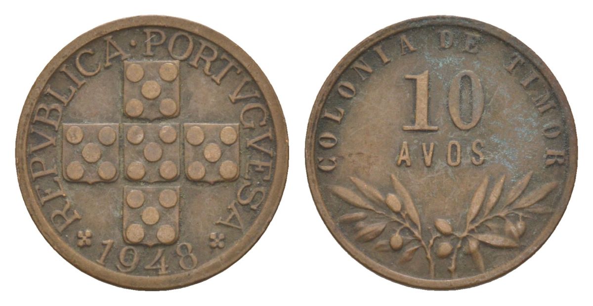 Португальский Тимор 10 аво 1948 KM 5 бронза 3711-1245