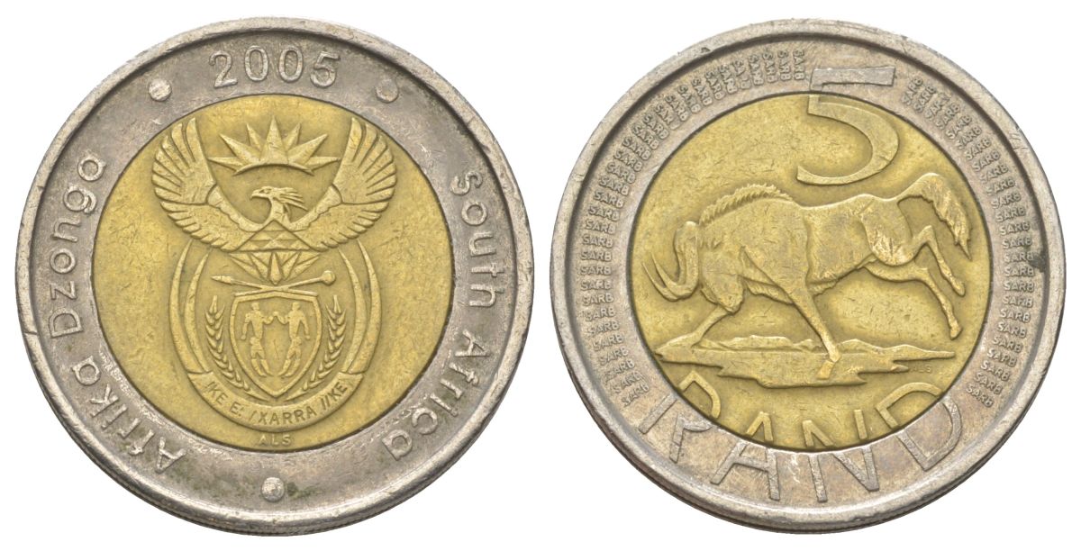 ЮАР 5 рандов 2005 KM 297 биметалл 4626-832