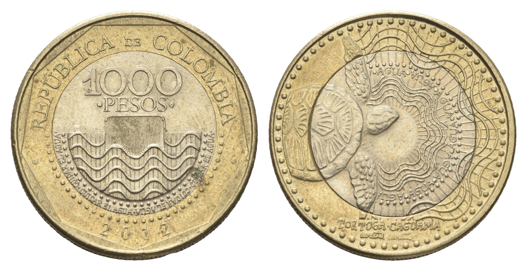 Колумбия 1000 песо 2012 KM 299 биметалл aUNC 4663-516