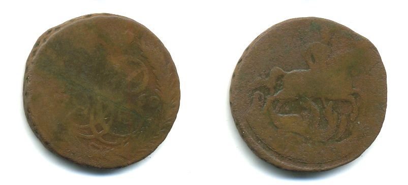 РОССИЯ 1 КОПЕЙКА 1760 медь 61-853