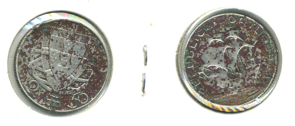 ПОРТУГАЛИЯ 2,5 ЭСКУДО 1933 ПАРУСНИК KM 580 серебро 4455-432