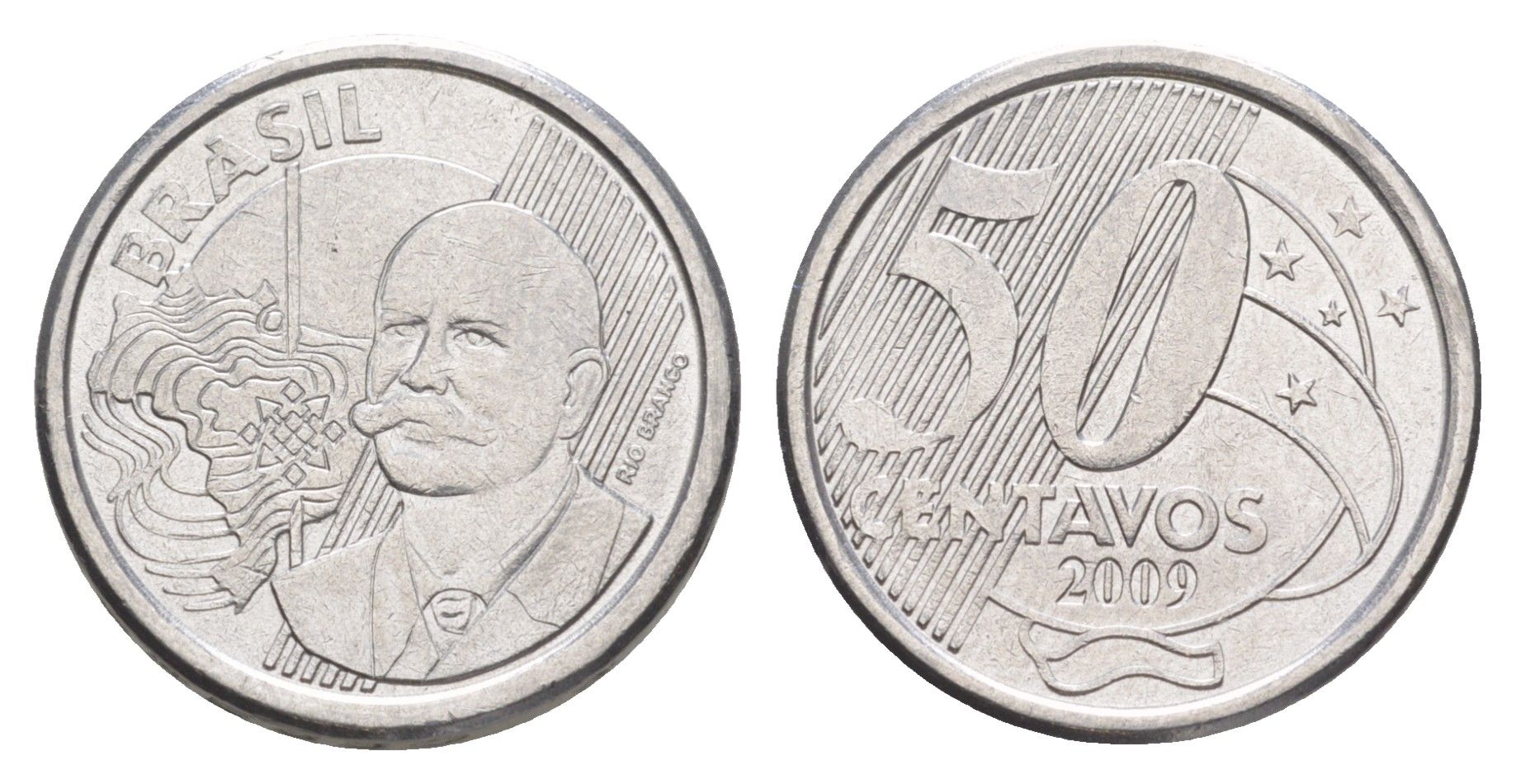 Бразилия 50 сентаво 2009 KM 651a нержавеющая сталь 4642-1147