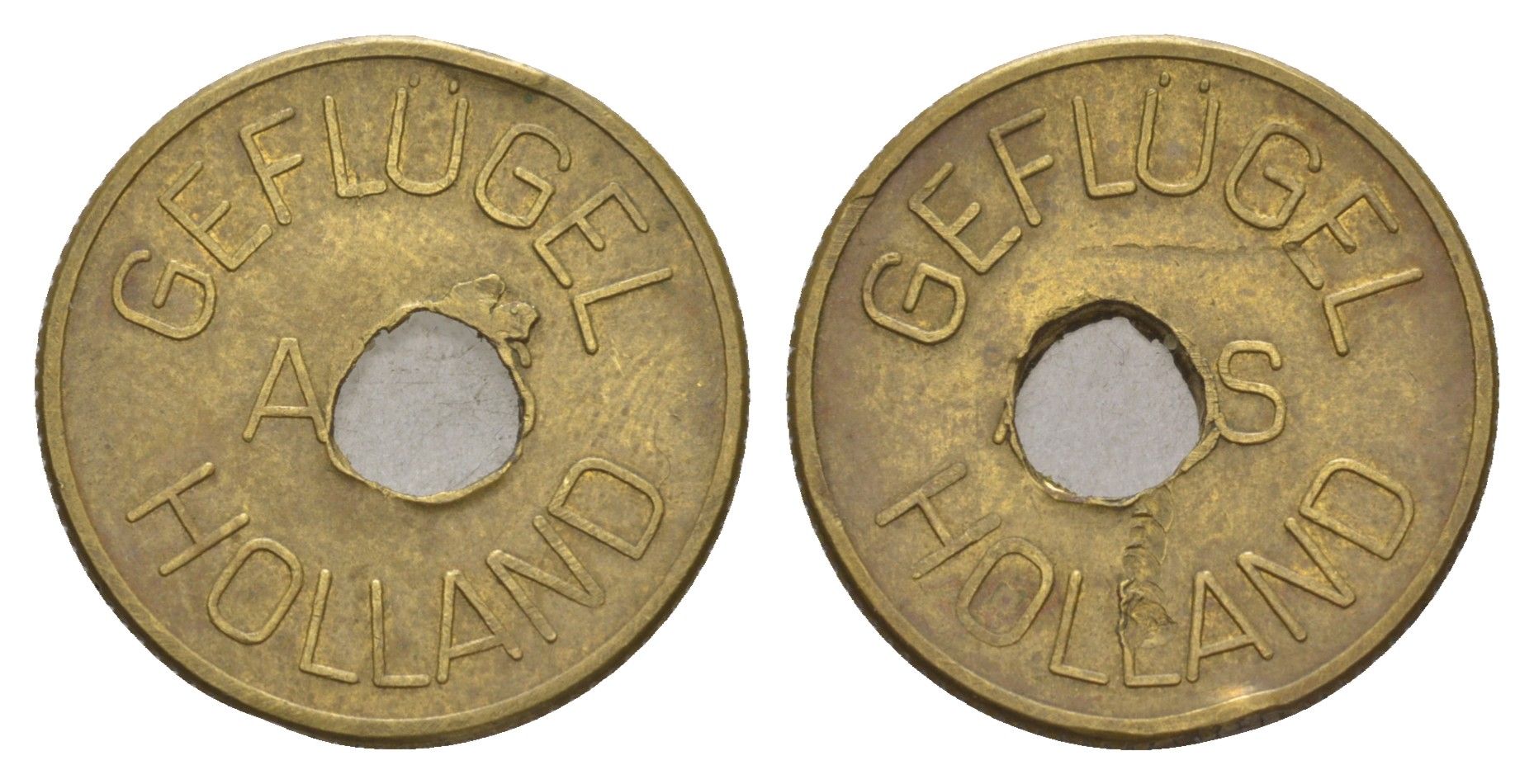 Нидерланды жетон птицефабрики диаметр 23 мм, вес 4,6 гр латунь 4656-456