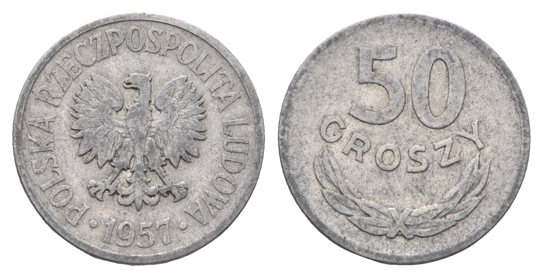Польша 50 грошей 1957 Y 48.1 алюминий 4637-951