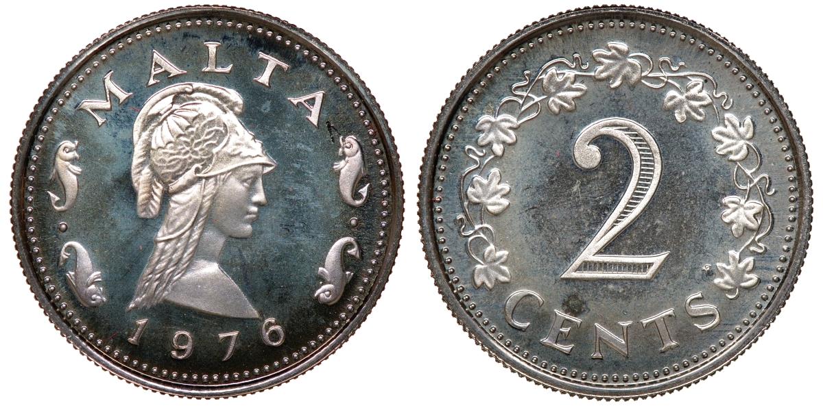 Мальта набор из 9 монет 1976 в оригинальной коробке с сертификатом KM PS2 PROOF 7-7-15