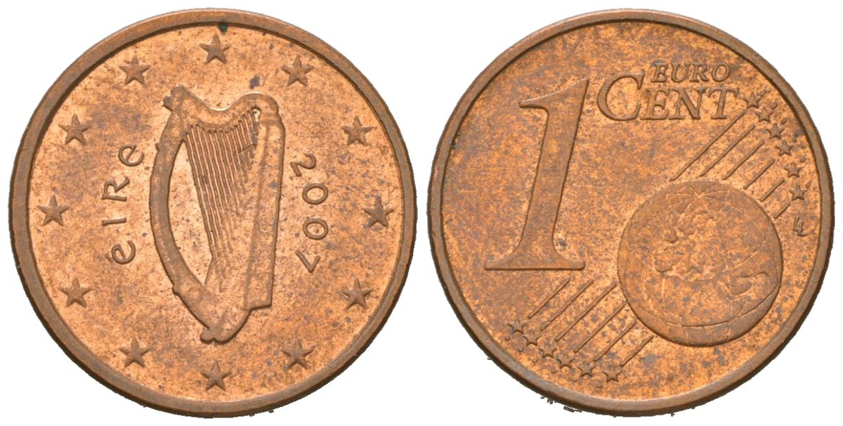 Ирландия 1 евроцент 2007 KM 32 сталь плакированная медью 4516-211