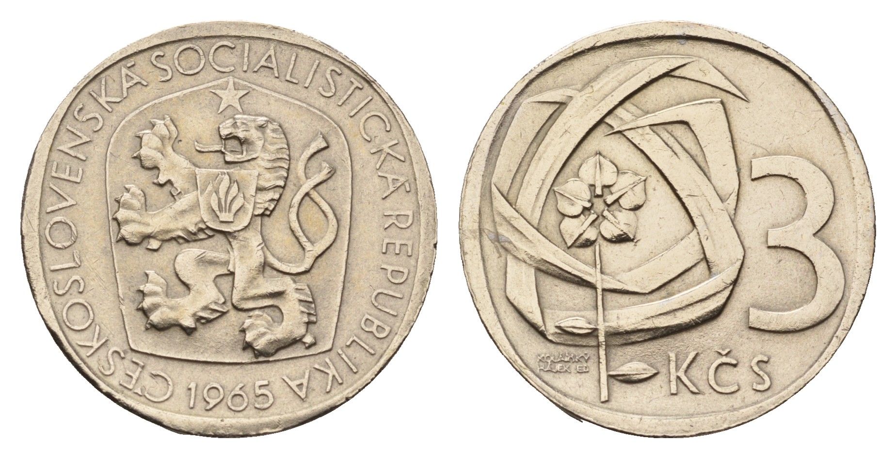 Чехословакия 3 кроны 1965 KM 57 медно-никель 4678-655